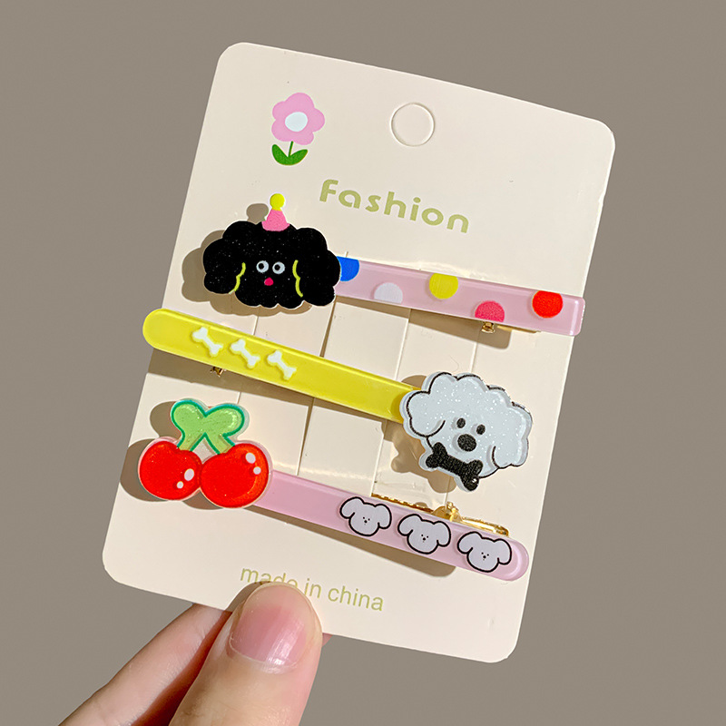 Dulces dibujos animados para niños, una palabra de mar, clip para el cabello roto, clip para el cabello de niña, clip lateral para el cabello