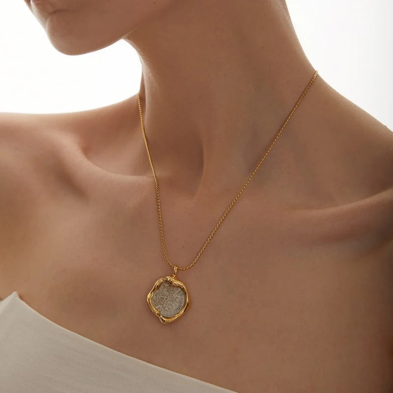 Geometric Pattern Women's Brass Electroplating 18K Real Gold Plated Mixed Color Geometric Pendant Necklace Ring Necklace Bracelets Brass Jewelry