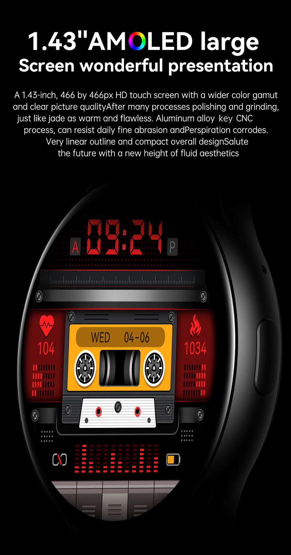 SmartWatch HK89 AMOLED Bluetooth Llamadas Monitoreo de salud_voghion.com
