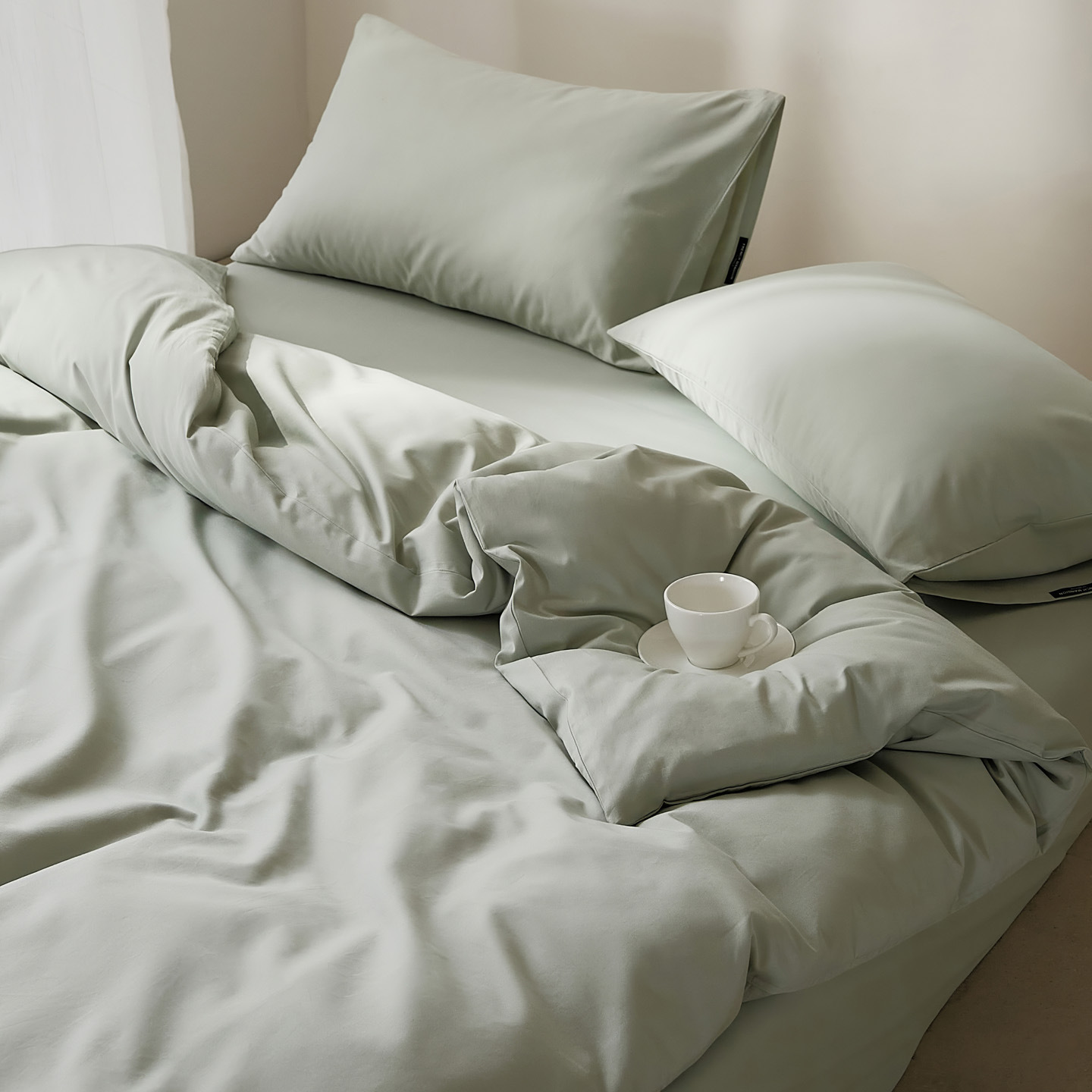 Yunqi-clear sky blue / 0.9-1.2m bed [sheet type] three-piece quilt cover 150*200cm sheets 180*230cm pillowcase 48*74cm