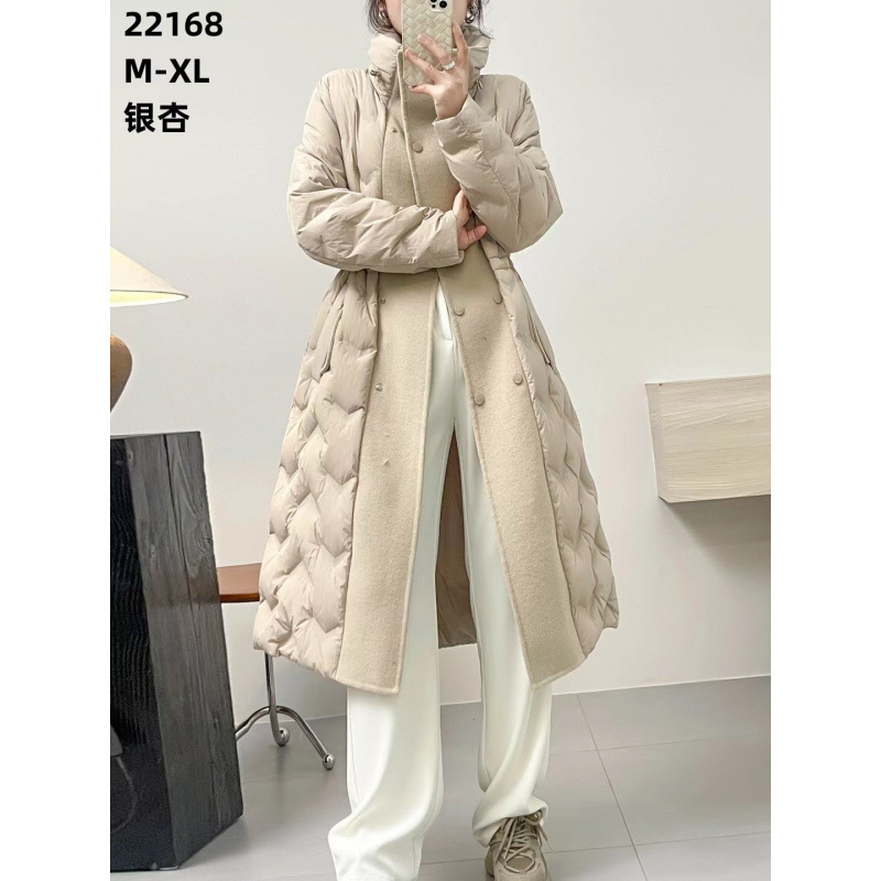Mid-Length down Jacket 2023 Slim Fit with Woolen Wave Pattern, Fashionable Waist-Cinching Double-Breasted Lightweight 90% down Coat Mid-Length down Jacket 2023 Slim Fit with Woolen Wave Pattern, Fashionable Waist-Cinching Double-Breasted Lightweight 90% down Coat