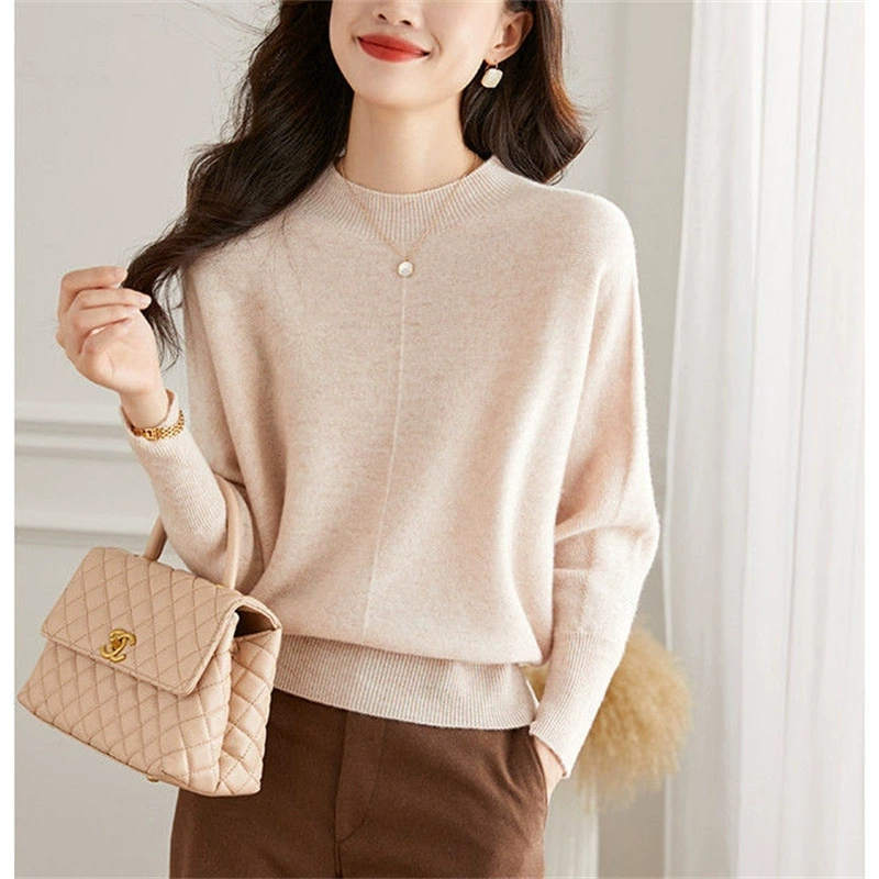 Короткий сплошной трикотаж свитер с круглым вырезом женский осень зима 2023 новый маленький человек весна и осень с длинными рукавами