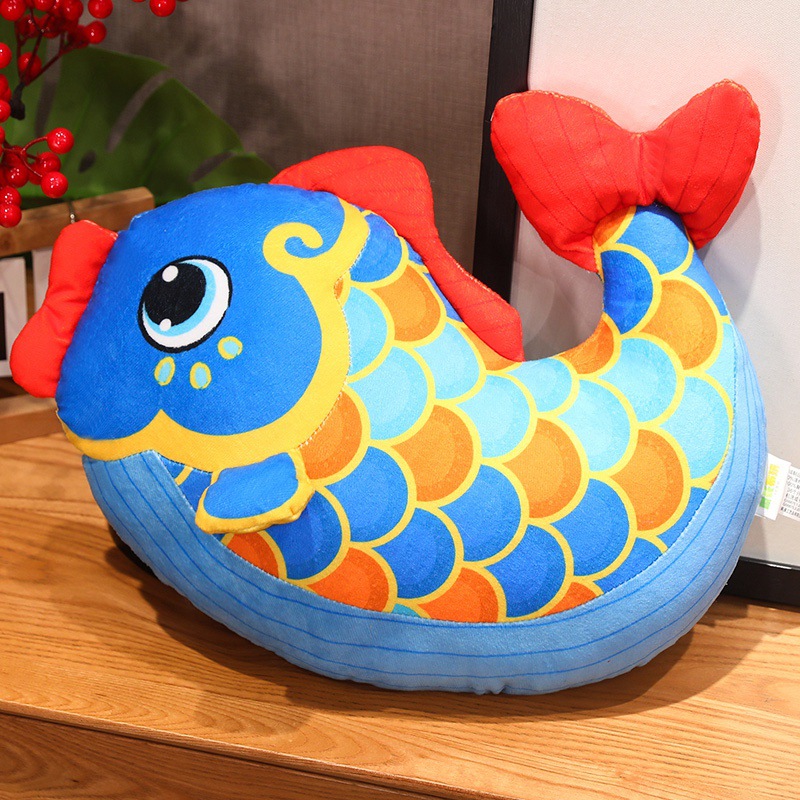 Creativo Koi almohada de mano cálida juguetes de peluche sofá almohada de oficina almohada siesta almohada roja