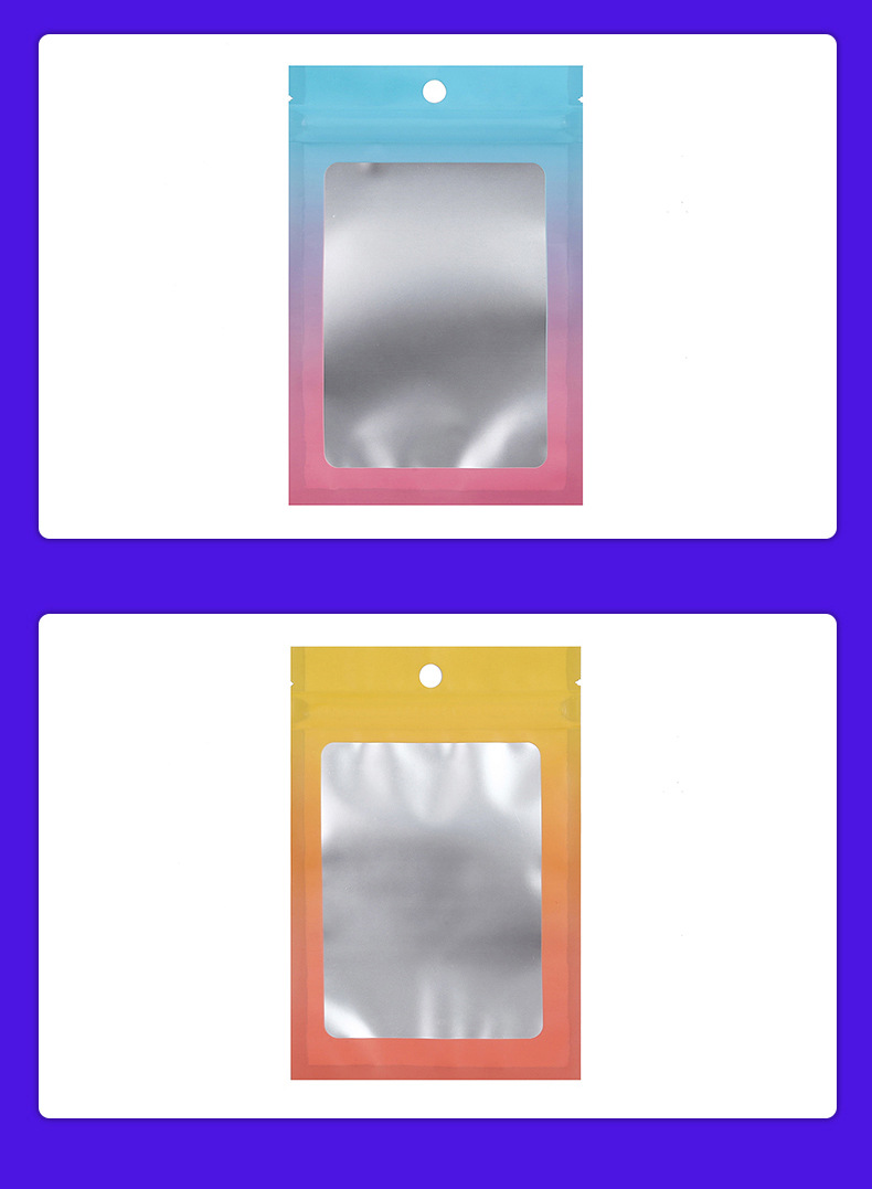 4g Weight Jewelry Packaging Bags Classification 1 Piece Quantity Daily Occasion Aluminized paper Material Colorful Pattern Cute Style Frosted Aluminum Foil Gradient Jewelry Laser Jewelry Packaging Color Ziplock Bag