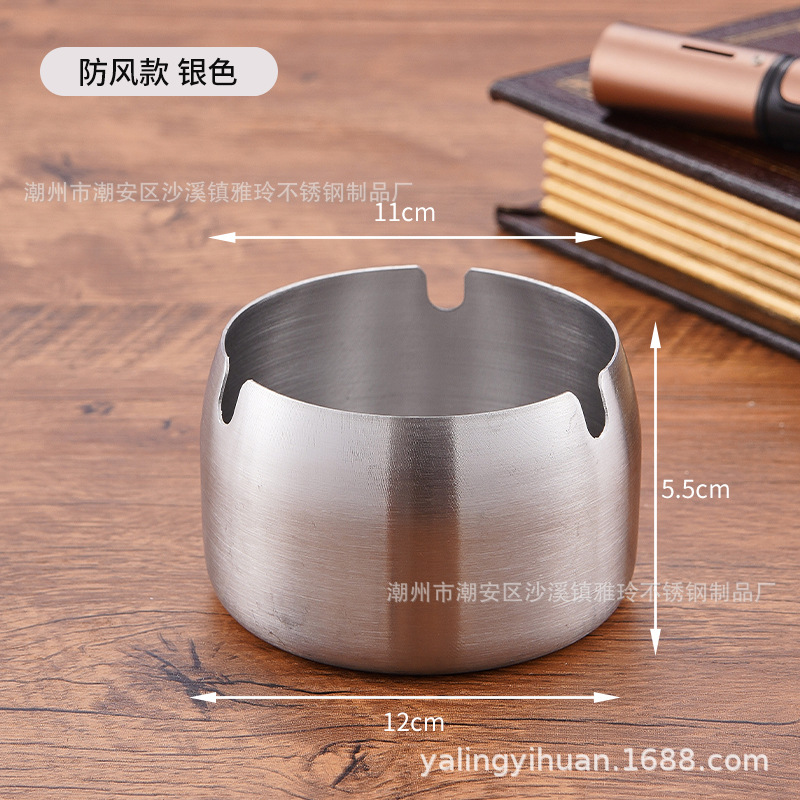 Cenicero de acero inoxidable dorado grueso, resistente y elegante, ideal para bar o cafetería, venta directa de fábrica