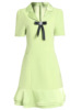 Zhili Red Flip Collar Dress 2024 New Exquisite and Elegant Elegance， Ruffled Edge， Small A-line Skirt， Summer