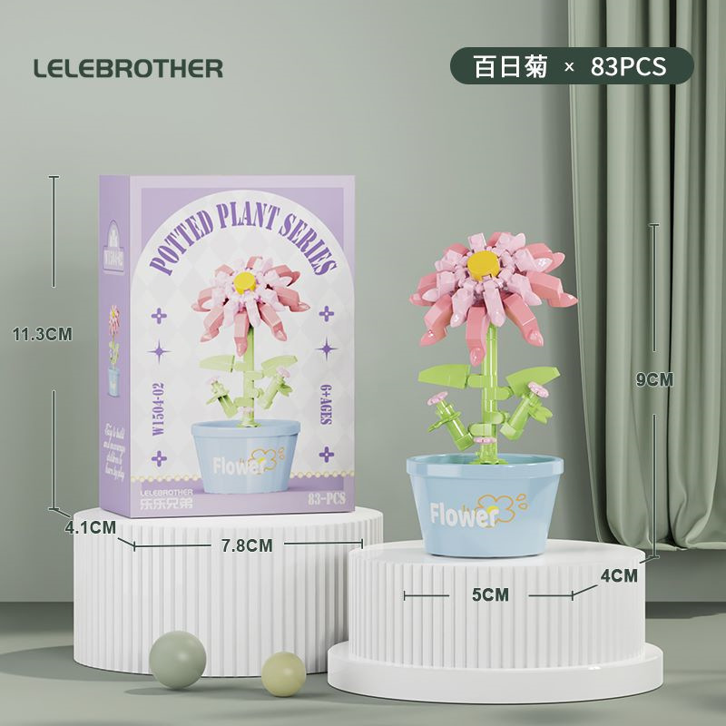 Compatible con flores eternas girasoles de hibisco alta flor de maceta de montaje de bloques de construcción adornos juguetes para niños niñas