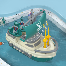 電動磁性釣魚玩具套裝海洋帆船幼兒音樂故事機早教機益智玩具批發