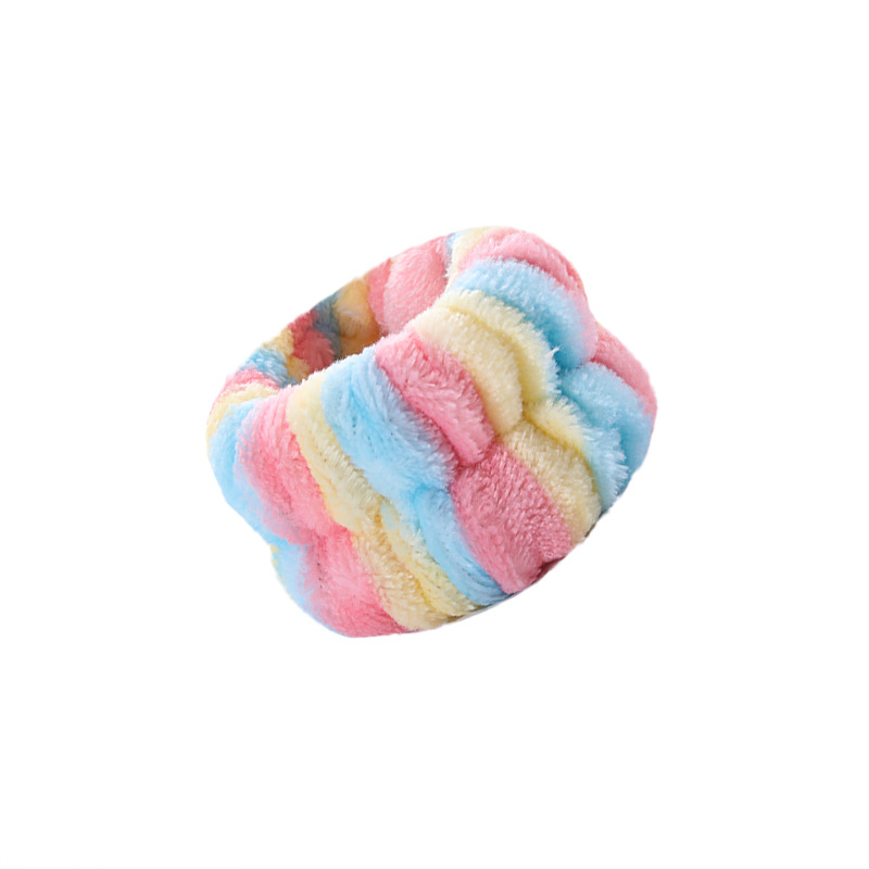 Transfronterizo estilo coreano color puro coral vellón lavado de cara correa de muñeca deportes pulsera banda de pelo impermeable Lavado de Manos correa de muñeca fabricante