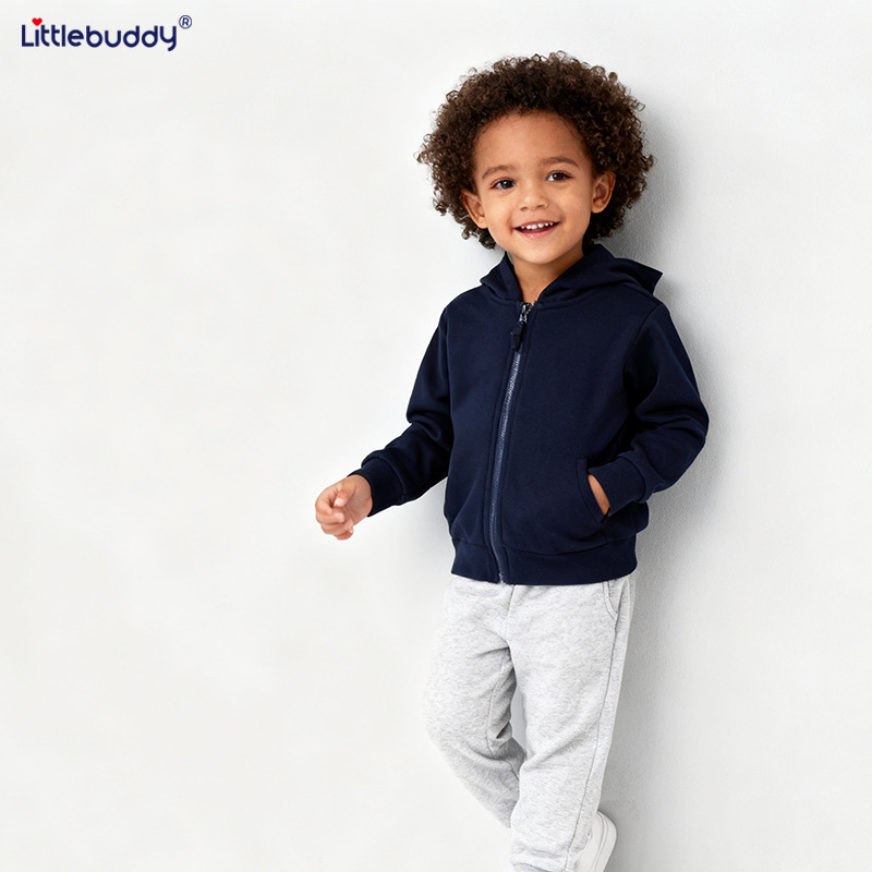 Cross-Border Boys' Outwears Autumn and Winter New Handsome Hooded Zipper Shirts European and American Style Long-Sleeved Casual Sweatshirts for Children