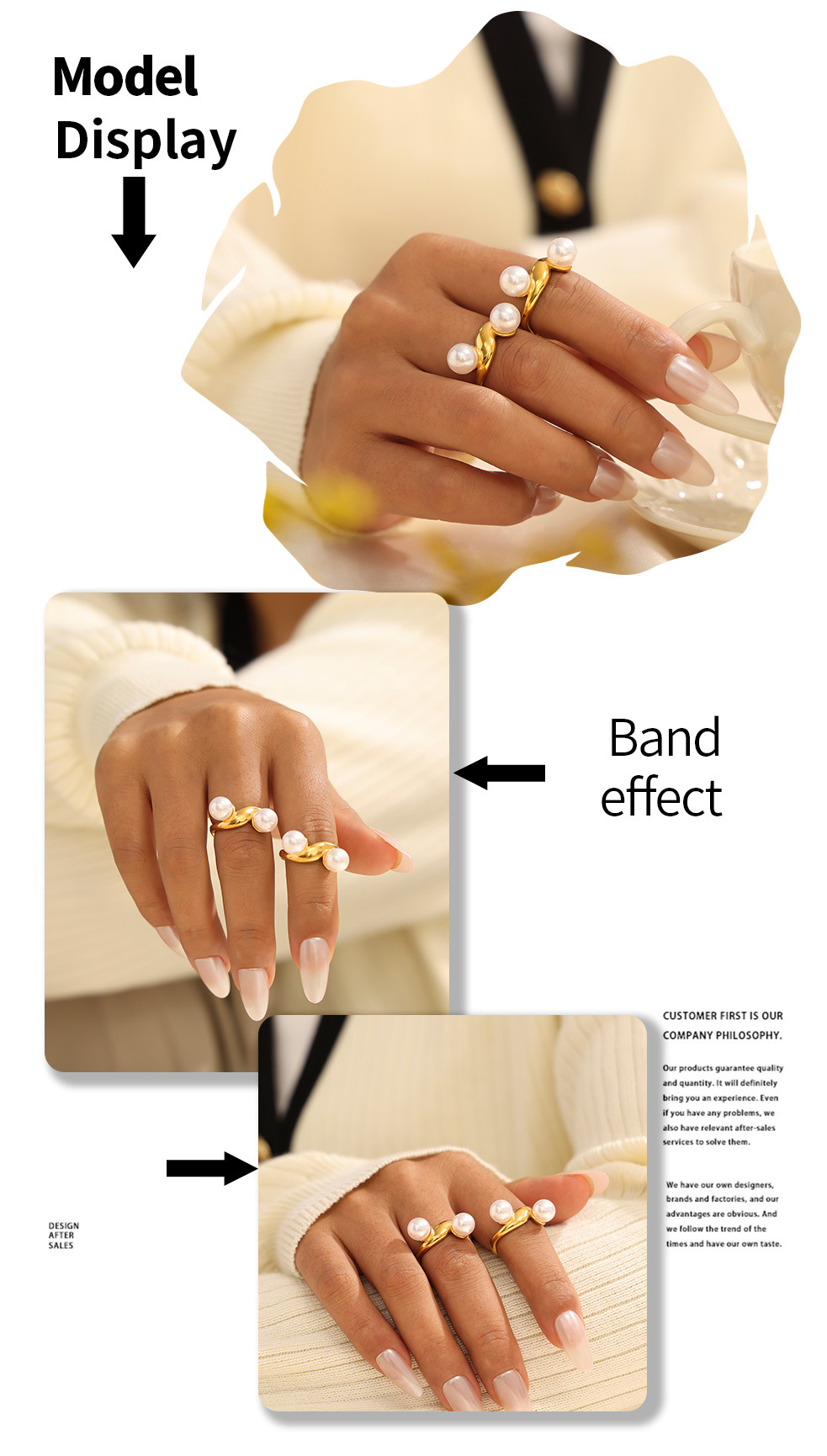 Simple Geometric Shape Irregular Imitation Pearl Opening Ring Women's Ring Ins Cold Style Niche Design_voghion.com