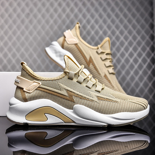 2024 Spring New Men's Shoes Fashion Feiwei Men's Daily Casual Shoes Lace-up Breathable Running Sports Shoes for Men
