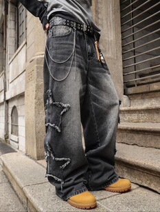 Z 33135 Retro Star Embroidered Jeans �͹Ŵ̽�ţ��ѝ