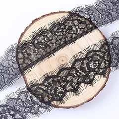 Black lace trim, hollowed-out eyelash lace trim, lace double-eyelash lingerie dress, sleeve lace accessories