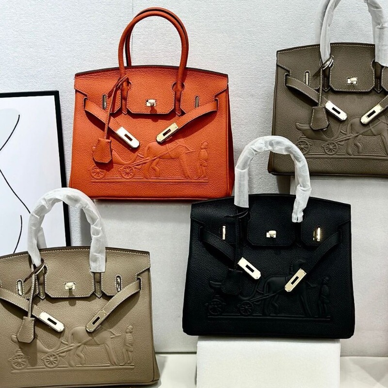 Foreign Trade Special for Platinum Embossed Matu Baotou Layer Cowhide Shoulder Crossbody Handbag European and American Fashion Women's Bag Embossed