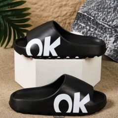OK拖鞋女外穿夏季2024新款潮厚底踩屎感男士軟底休閒運動耐磨防滑