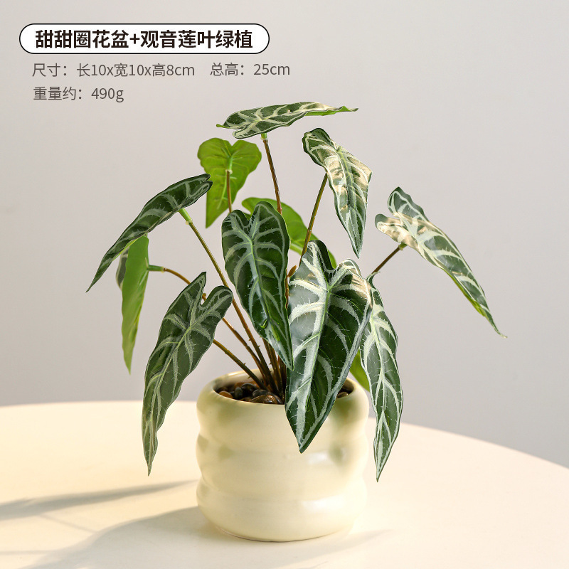 Oficina de escritorio de imitación de plantas verdes suculentas macetas interiores cerámicas adornos en plantas biónicas falsas flores bonsai