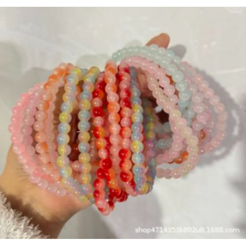 S156-6mm glass bracelet in random color #sz1380