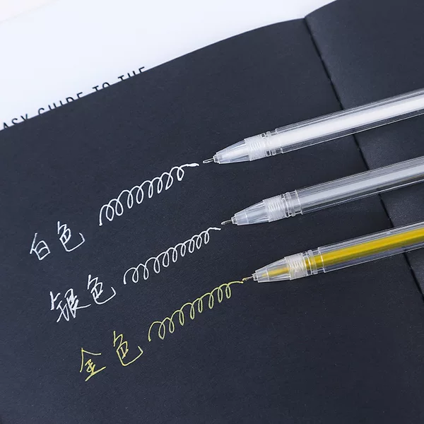 Cross-Border white high-gloss pen Art stroke special gold silver pen student DIY hand account pen painting gel pen