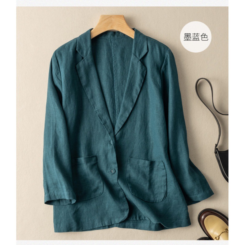 2025 Spring New Thin Casual Loose Solid Color Long Sleeve Small Suit Jacket for Women # 715