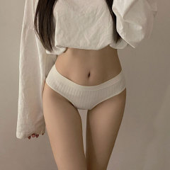 Japanese low-waisted girl pure cotton crotch breathable high elastic large size 200 catties MM comfortable simple solid color underwear for women