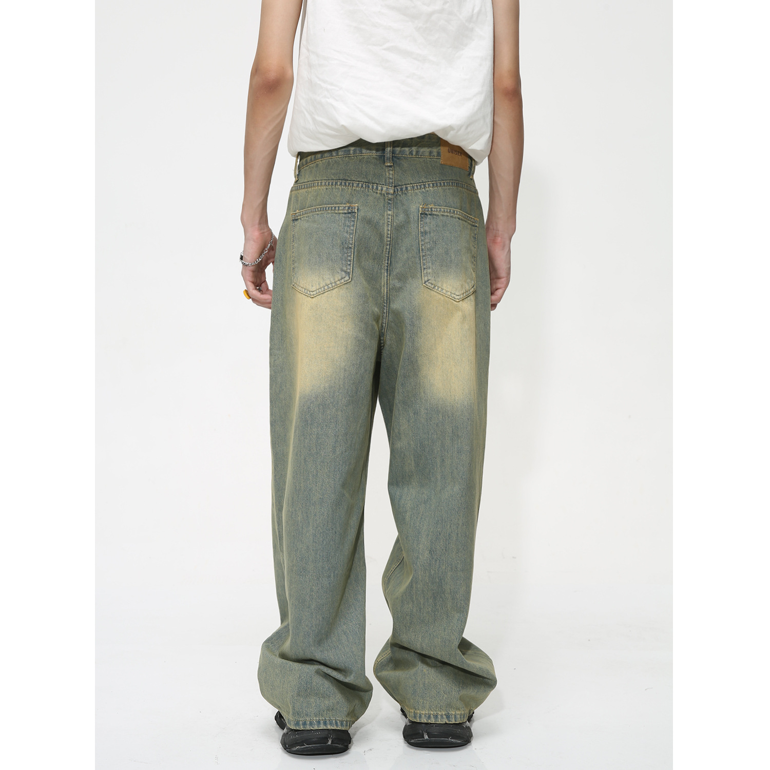 Ropa de hombre MTLClothes | 2023 nuevo simple básico recto suelto nicho ins púrpura jeans