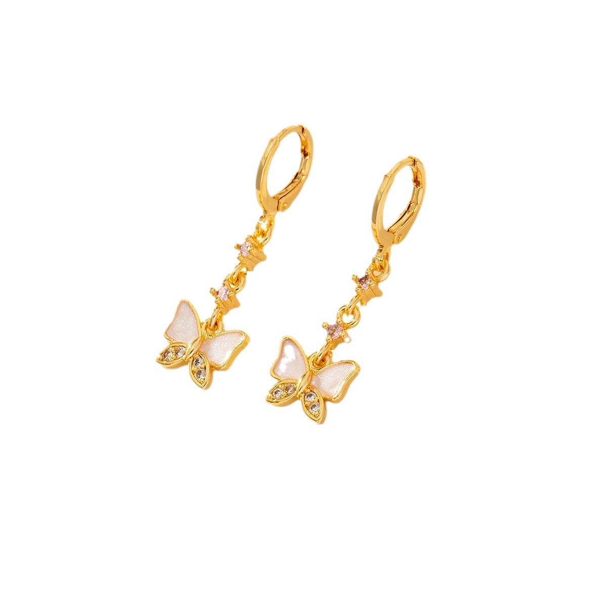 Xiyin Cross-border Nicholls diseño único de lujo ligero estilo de mariposa estilo de bisel aretes frescos