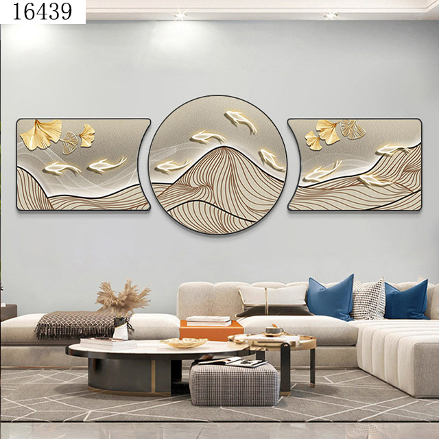 Simple modern living room triptych decorative painting sofa…