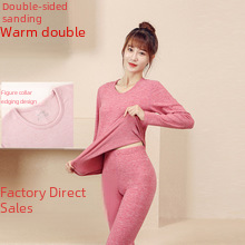 Wholesale winter bottoming autumn clothing long pants set women's warm clothing men's velvet heating thermal underwear
