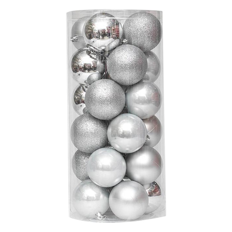 3cm BOLA DE Navidad 24 Pack decoraciones de Navidad árbol de Navidad colgante BOLA DE Navidad caja de regalo traje