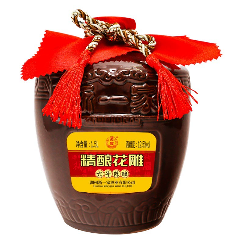 Вино Хуадяо из Чжэцзяна оптом, старинное ферментированное вино Хуадяо, 1500 мл * 6 бутылок, полная упаковка, праздничный подарочный набор винных бутылок