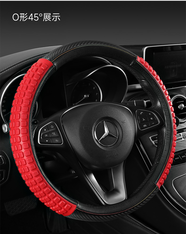 Cross-border car steering wheel cover, breathable, sweat-absorbent, non-slip, and wear-resistant, designed for trucks