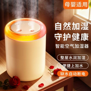 桌面小型加湿器便携家用办公室工位房间补水双喷氛围灯源头跨境批