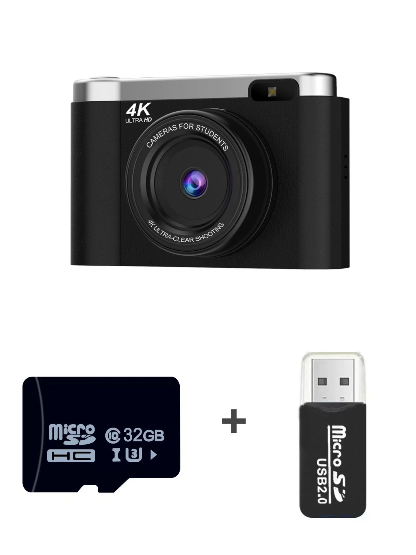 Digital camera for students, CCD variants, 32GB option, black/white/pink