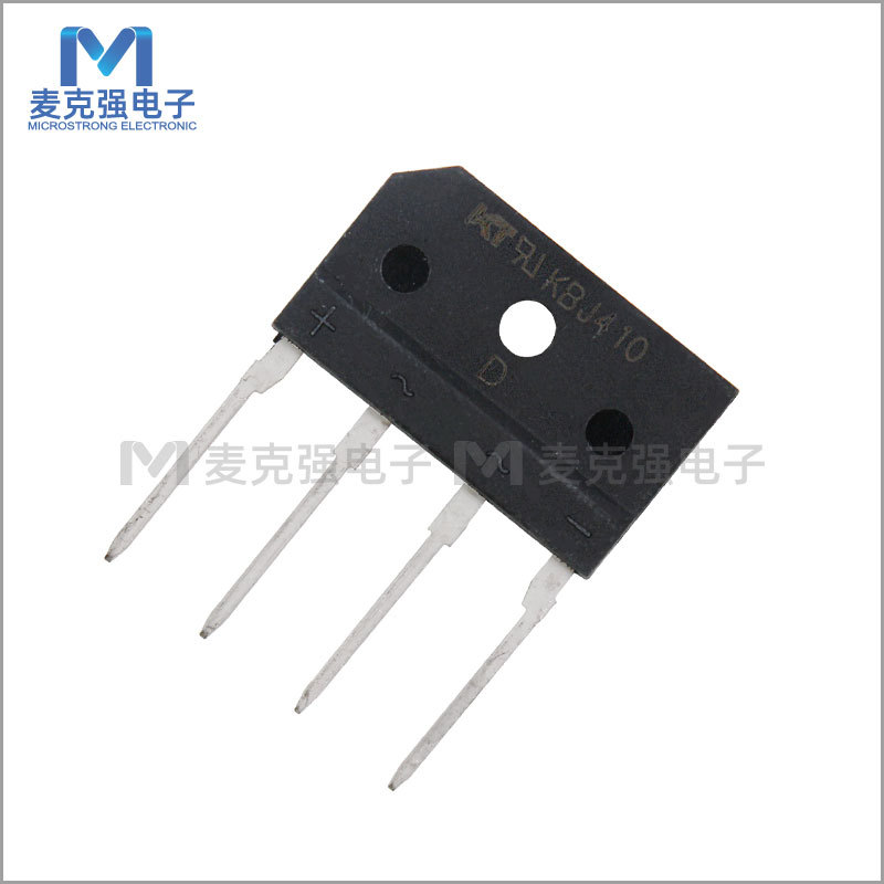 国产全新直插整流桥堆KBJ410规格4A 1000V 桥式整流器 超薄扁桥