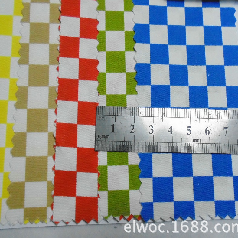 10毫米正方形 棉布薄服饰面料 方格布料 格子衣服箱包内里布2514