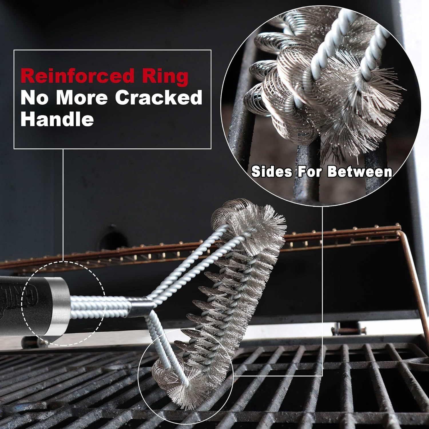 Spot Amazon venta caliente transfronteriza cepillo de limpieza de barbacoa BBQ parrilla al aire libre rejilla de estufa herramienta de cepillo de limpieza de alambre