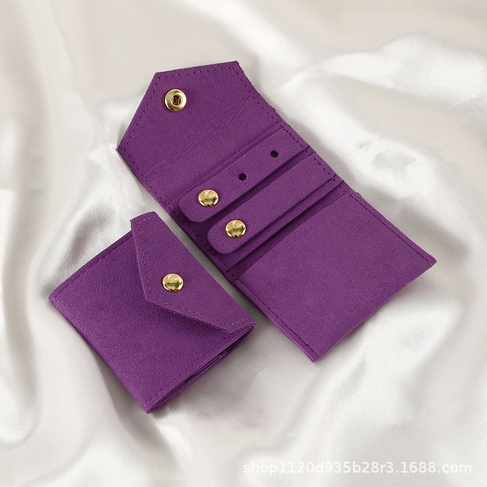 Spot microfibra portátil multifuncional mini joyería rollo de joyería pendiente anillo pendiente collar bolsa de protección de almacenamiento