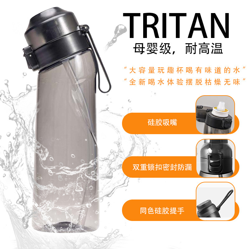 跨境爆款豆荚气味环太空杯萃香水果香味环0糖0卡Tritan耐高温水杯|undefined