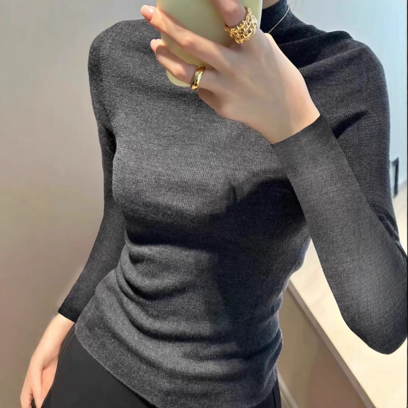[German Yangtze Machine Washable Wool] Fine Sheep S8 Needle Bottoming Sweater 5 Autumn and Winter New