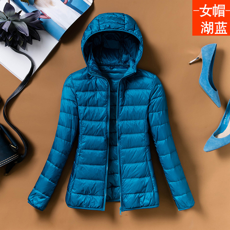 [Wholesale price] light down jacket 2023 new short hooded fashion slim autumn and winter large size coat women's clothing