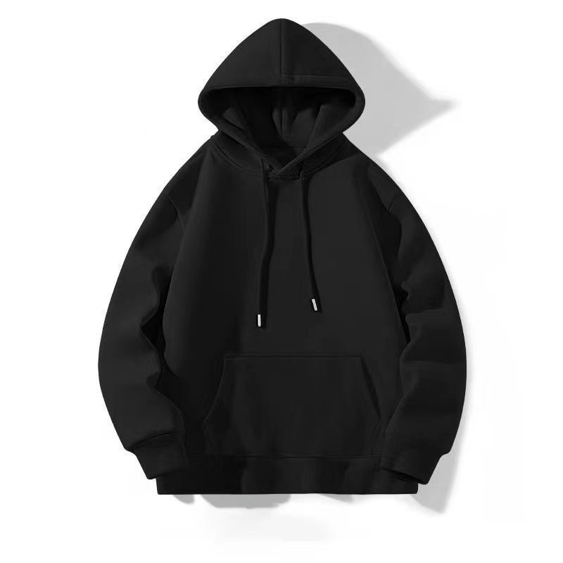 Camiseta de moda callejera americana suelta gris pálido chaqueta con capuzas camiseta de manga larga para hombres y mujeres otoño y invierno pareja ropa de moda