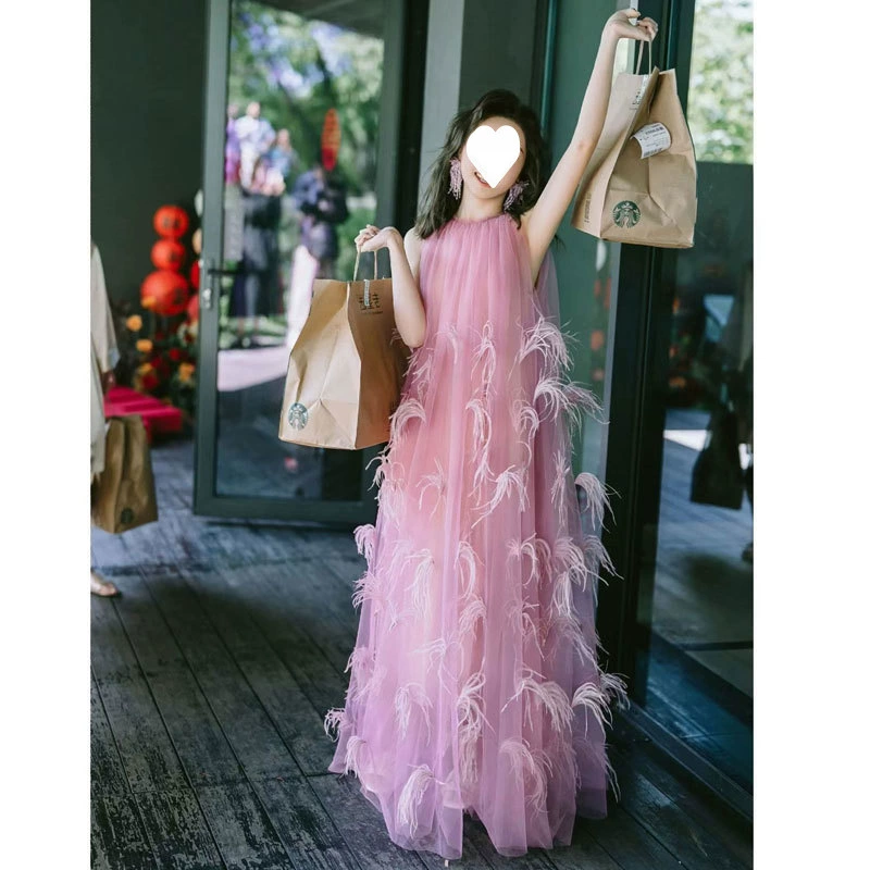 Летнее платье 2025 года в китайском стиле, свадебное платье для невесты, помолвочное платье, роскошное перьевое платье для женщин