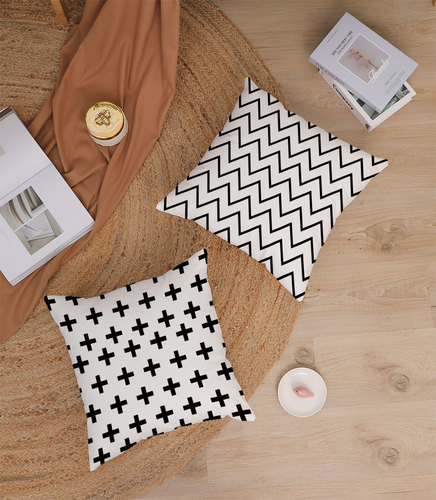 Modern Simple Print Fleece Pillow Cover Car Seat Cushion Home Sofa Chair Backrest Cushion Set of One