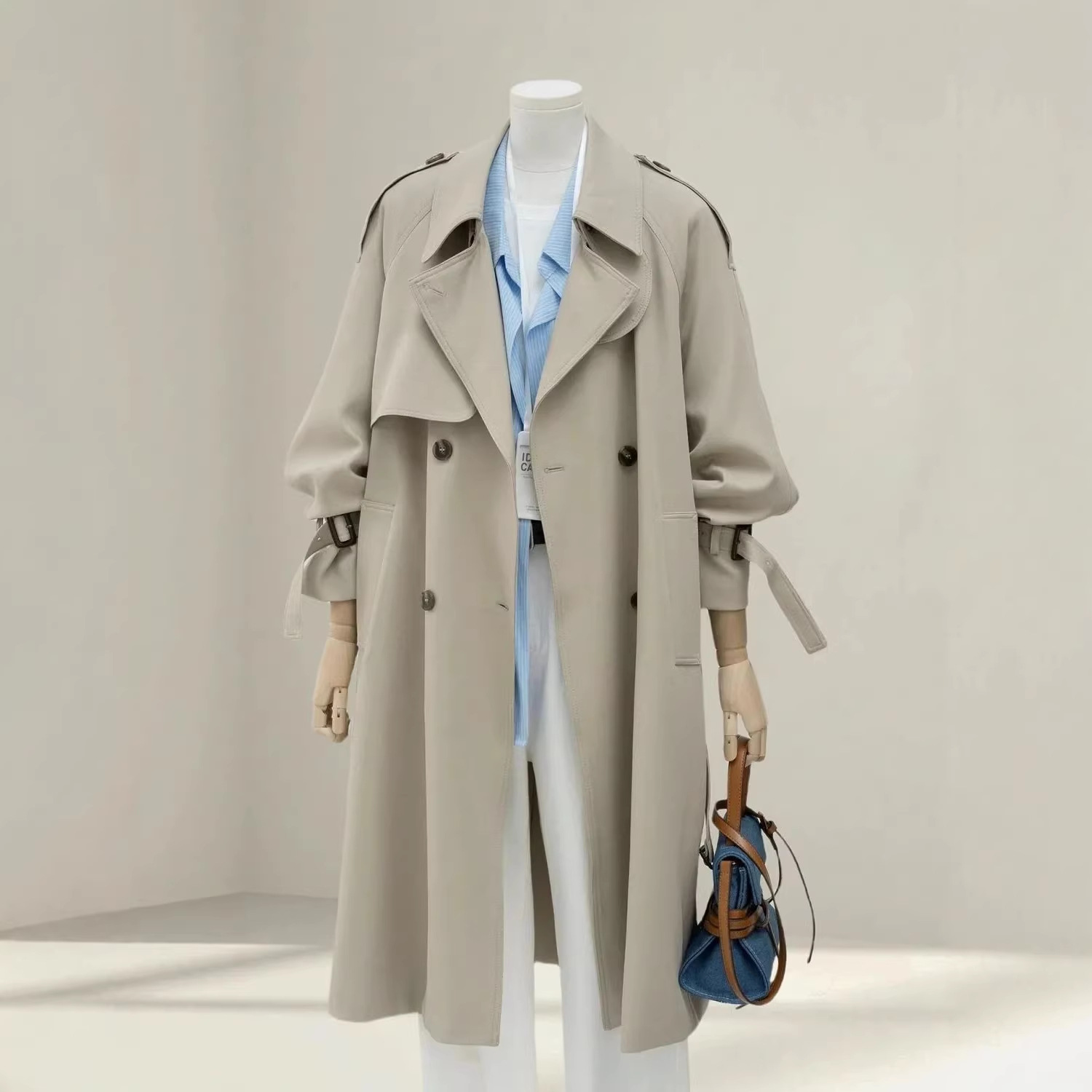 ng2510292 Trendy Stylish Women's Trench Coat, New Spring And Autumn Casual Mid-length British Style Coat_ecoleips.com
