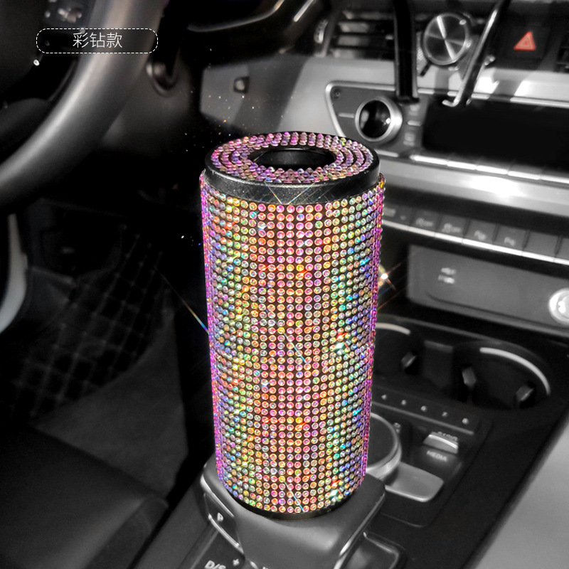 Caja de pañuelos de coche colgando caja de pañuelos de coche diamante-incrustado creativo lindo mujer visera decorativa servilleta de coche cartón