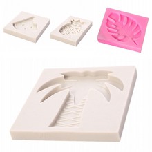 龟背叶菠萝西瓜椰树造型液态硅胶模具 翻糖蛋糕香薰片粘土滴胶模