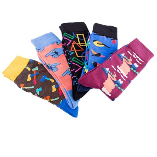 Cross-border autumn and winter new fashion socks street skateboard socks casual colorful finger socks wholesale