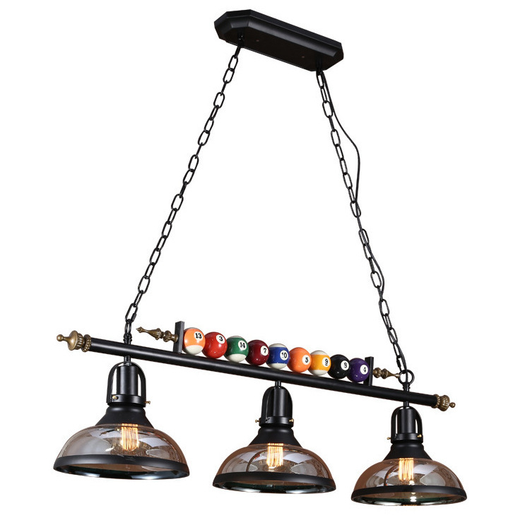 Lámpara retro americana creativa de billar candelabros de hierro forjado sala de estar comedor bar billar sala de vestir estilo industrial