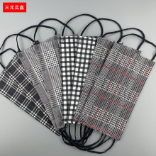 成人 一次性三层口罩 苏格兰格子系 水刺 无纺布 印花 袋装mask